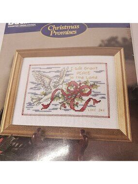 Bucilla Christmas Promises Cross Stitch Kit Peace Design 6.25" X 4.25" Sealed
